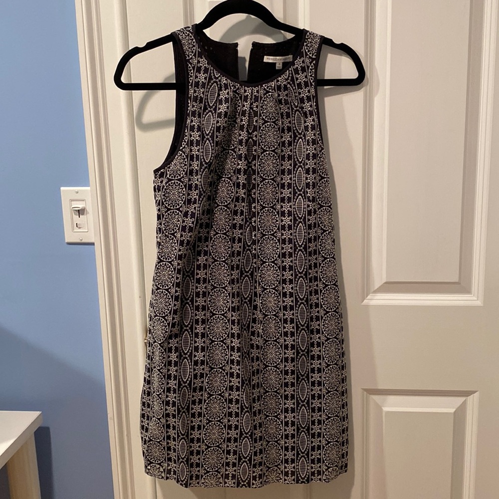 Rebecca Minkoff embroidered eyelet detail shift mini dress